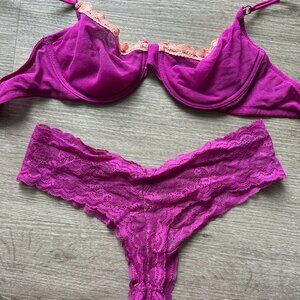 Cosabella Fuscia pink mesh underwire bra 34b